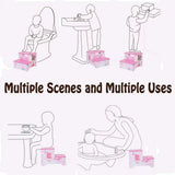 Детско Столче Ginger Home, Дървено Стъпало На 2 Нива, Стълба За Детска Стая, Розово, Super Girl