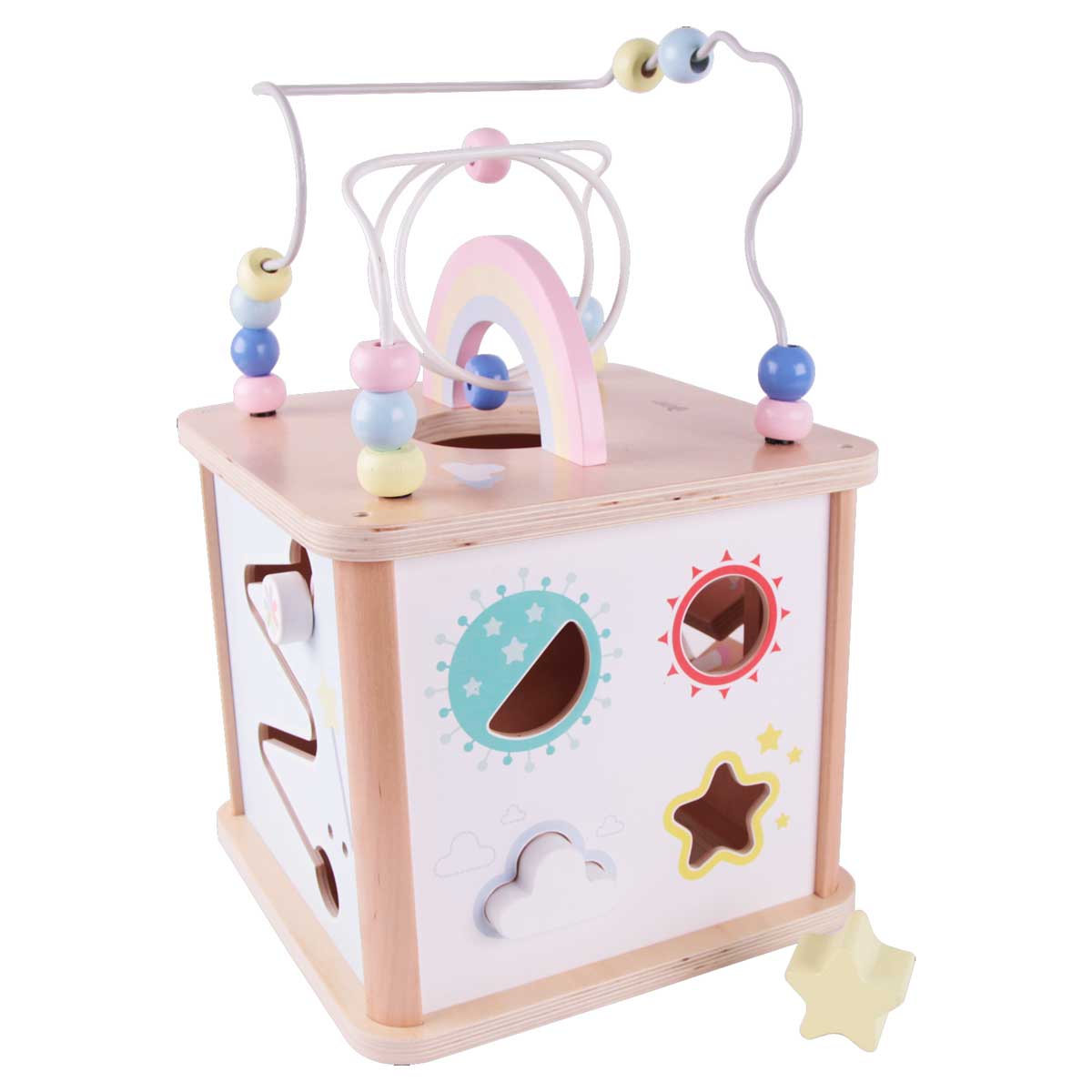 Дидактически куб за деца - розов --- BebeMama