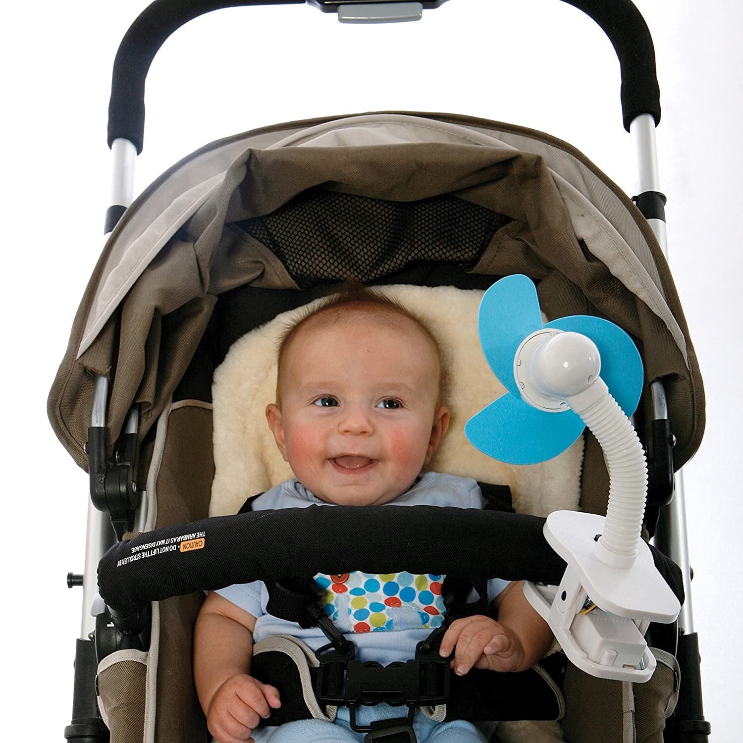 Малък Вентилатор За Бебешка Количка Strollerbuddy White Blue Dreambaby
