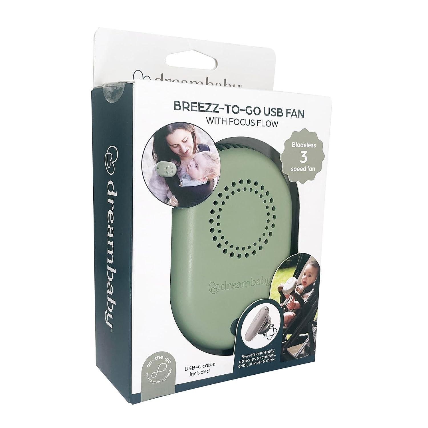 Вентилаторче За Бебешка Количка Breez To Go Usb Fan Sage Dreambaby
