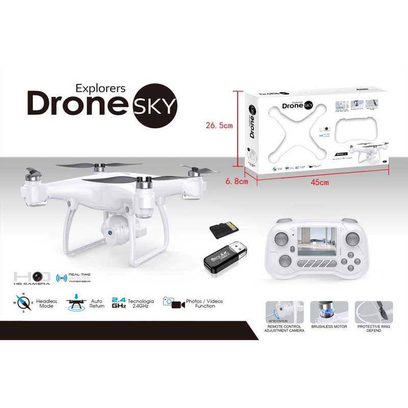 Дрон Explorers Sky С Камера, Предаваща В Реално Време Crazon