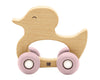 Играчка Дървена С Чесалка Duck Pink - Гризалки И Чесалки - Kikkaboo - BebeMama