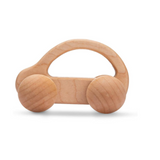 Дървена Количка - Светла С Бели Колелета