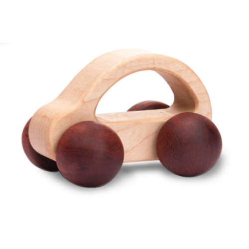 Дървена Количка - Светла С Тъмни Колелета