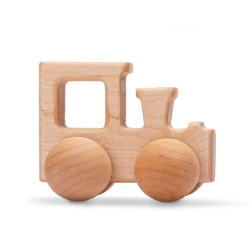 Дървено Влакче - Светло С Бели Колелета