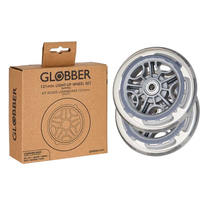 Резервни Колела С Бяла Led Светлина, 121Mm За Тротинетки Globber
