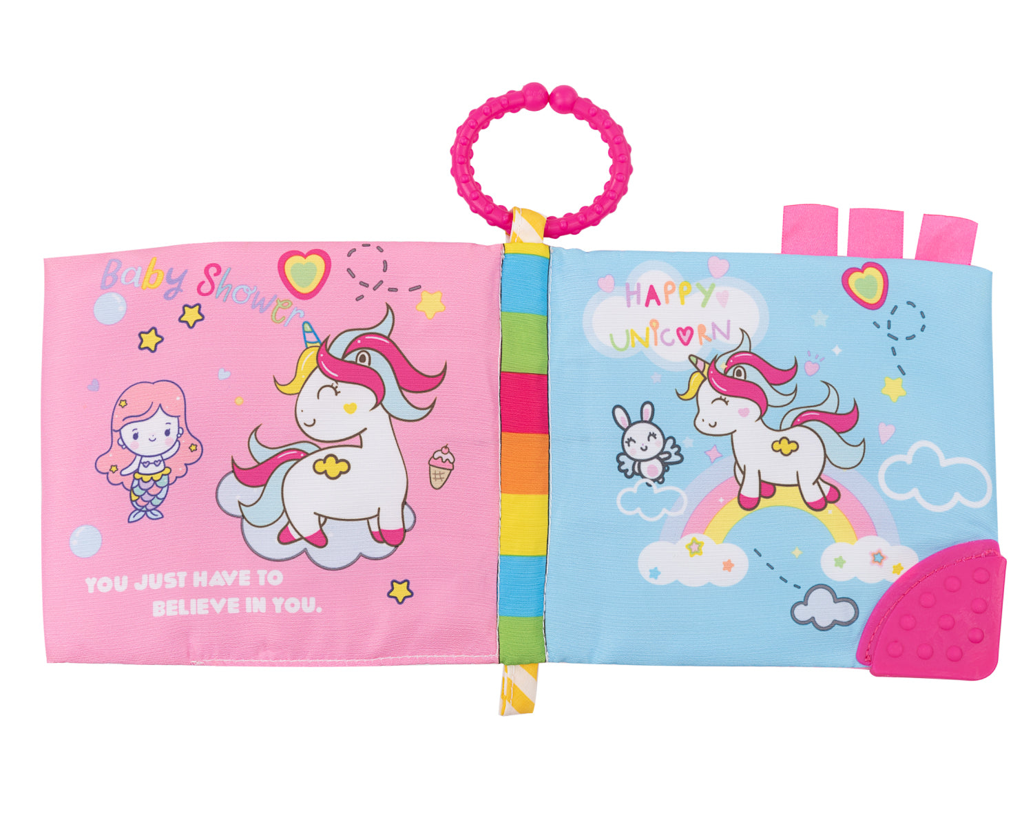 Образователна Текстилна Книжка С Чесалка Happy Unicorn --- BebeMama