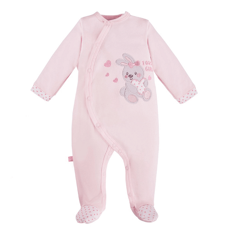 Бебешки Гащеризон Newborn С Дълъг Ръкав Зайче Розов 56 См. Eevi