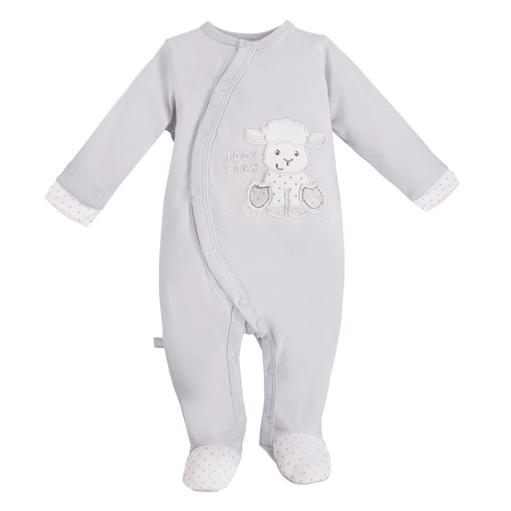 Бебешки Гащеризон Newborn С Дълъг Ръкав Овчица Сив 56 См. Eevi