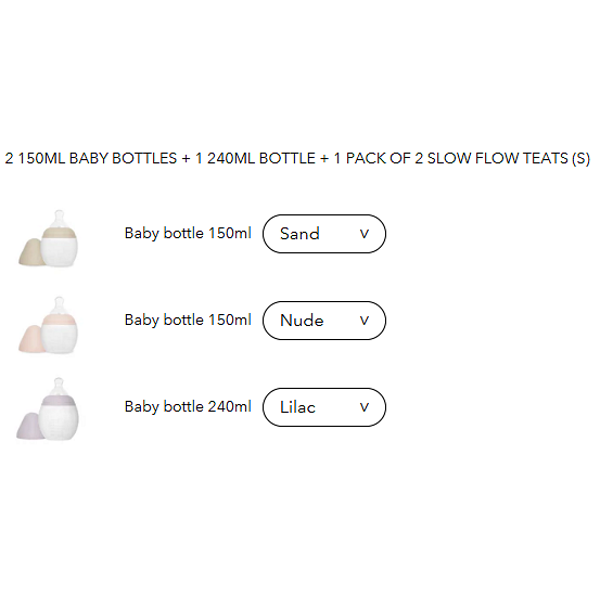 Бебешки Комплект Шишета За Новородено Lilac Sand Nude + Xs Биберони Élhée