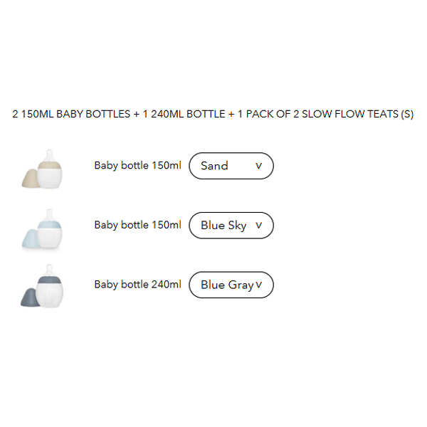 Бебешки Комплект Шишета За Новородено Blue Grey Pale Blue Sand + Xs Биберони Élhée