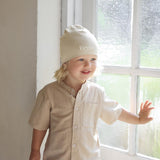 Бебешка Шапка Logo Beanie Oat White 0 6 M Elodie