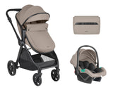 Комбинирана Количка 3в1 Трансф. Седалка Eloe Dark Beige Kikkaboo
