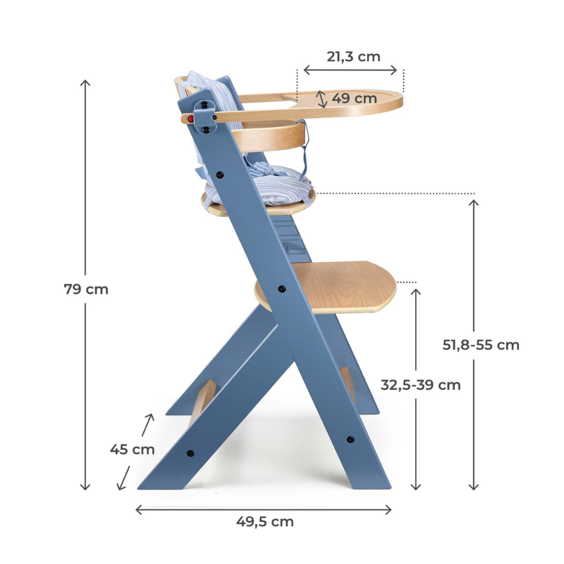 Столче За Хранене + Възглавница Enock Nordic Breeze Kinderkraft
