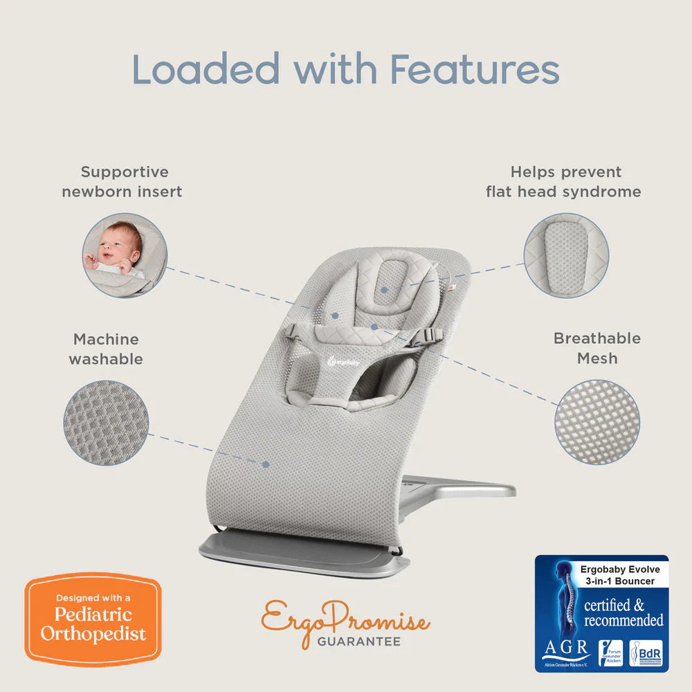 Бебешки Шезлонг 3в1 Evolve Mesh Sage Green Ergobaby