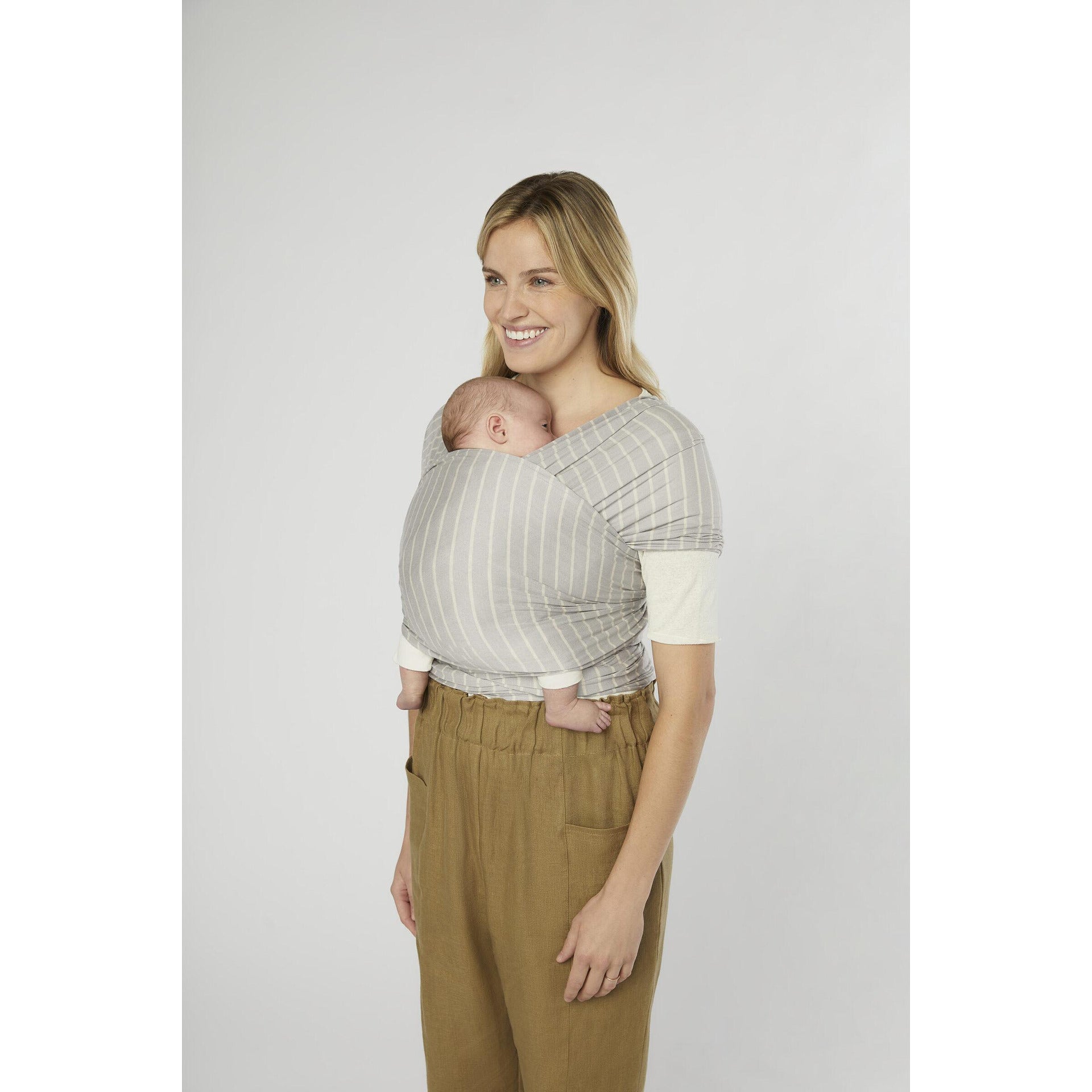 Слинг За Бебе Aura Marama Sustainable Knit Grey Stripes Ergobaby