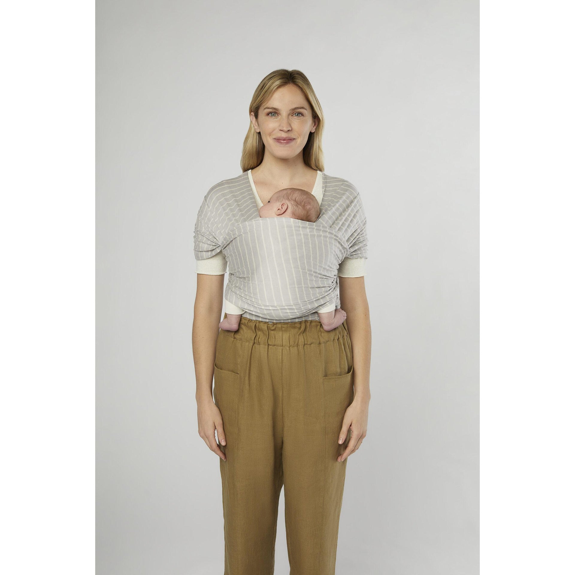Слинг За Бебе Aura Marama Sustainable Knit Grey Stripes Ergobaby