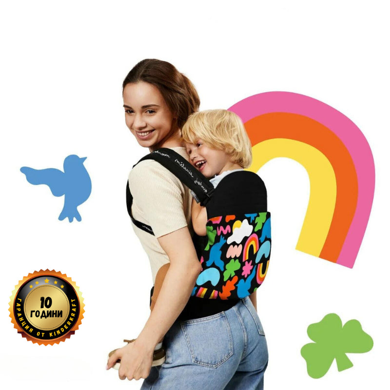 Ергономична Раница Kinderkraft Huggy, Happy Shapes --- BebeMama