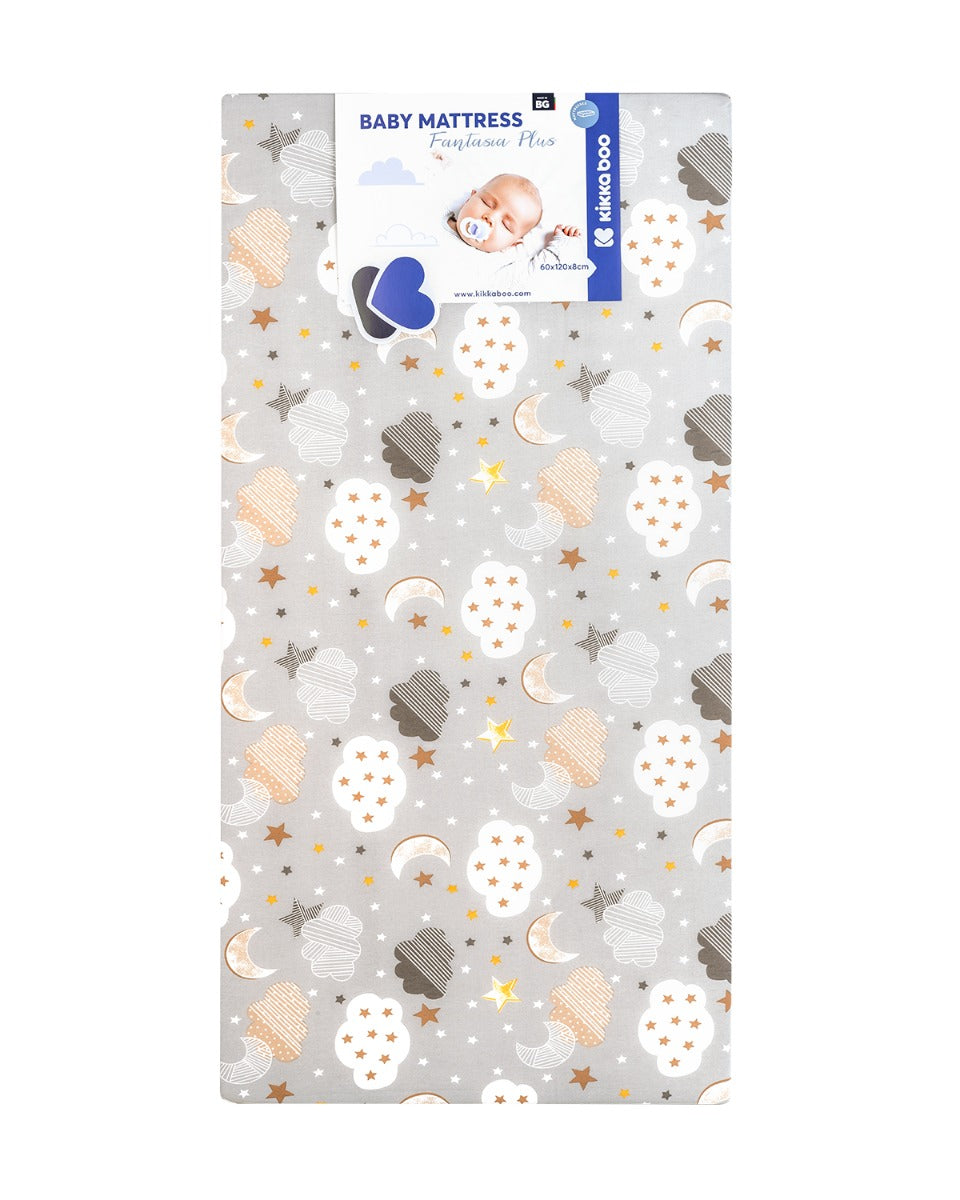 Матрак Fantasia Plus 60X120X8См Clouds Grey --- BebeMama