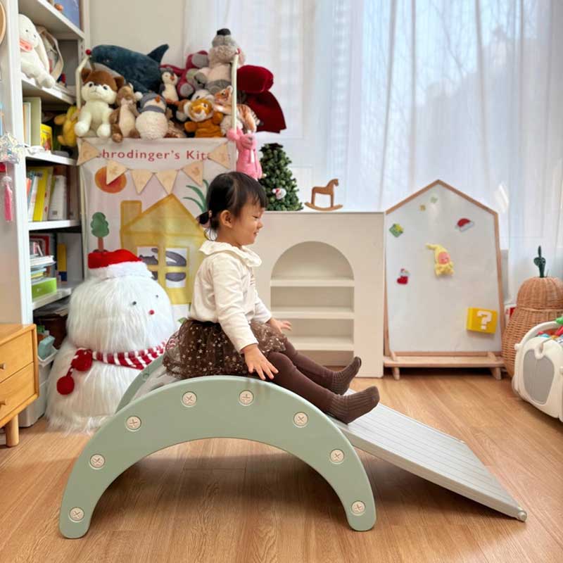 Детска Катерушка С Люлка И Пързалка Зелена Feelkids