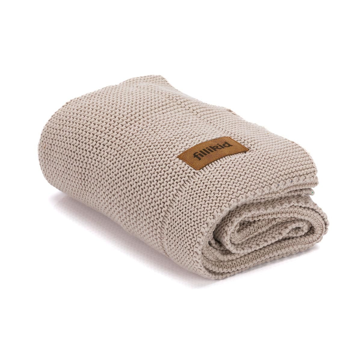 Fillikid Бебешко Плетено Одеяло - 100% Био Памук (100X80 См) - Taupe