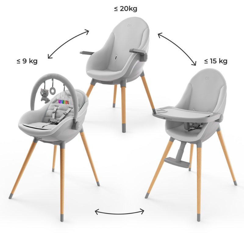 Fini Up Столче За Хранене Grey Kinderkraft