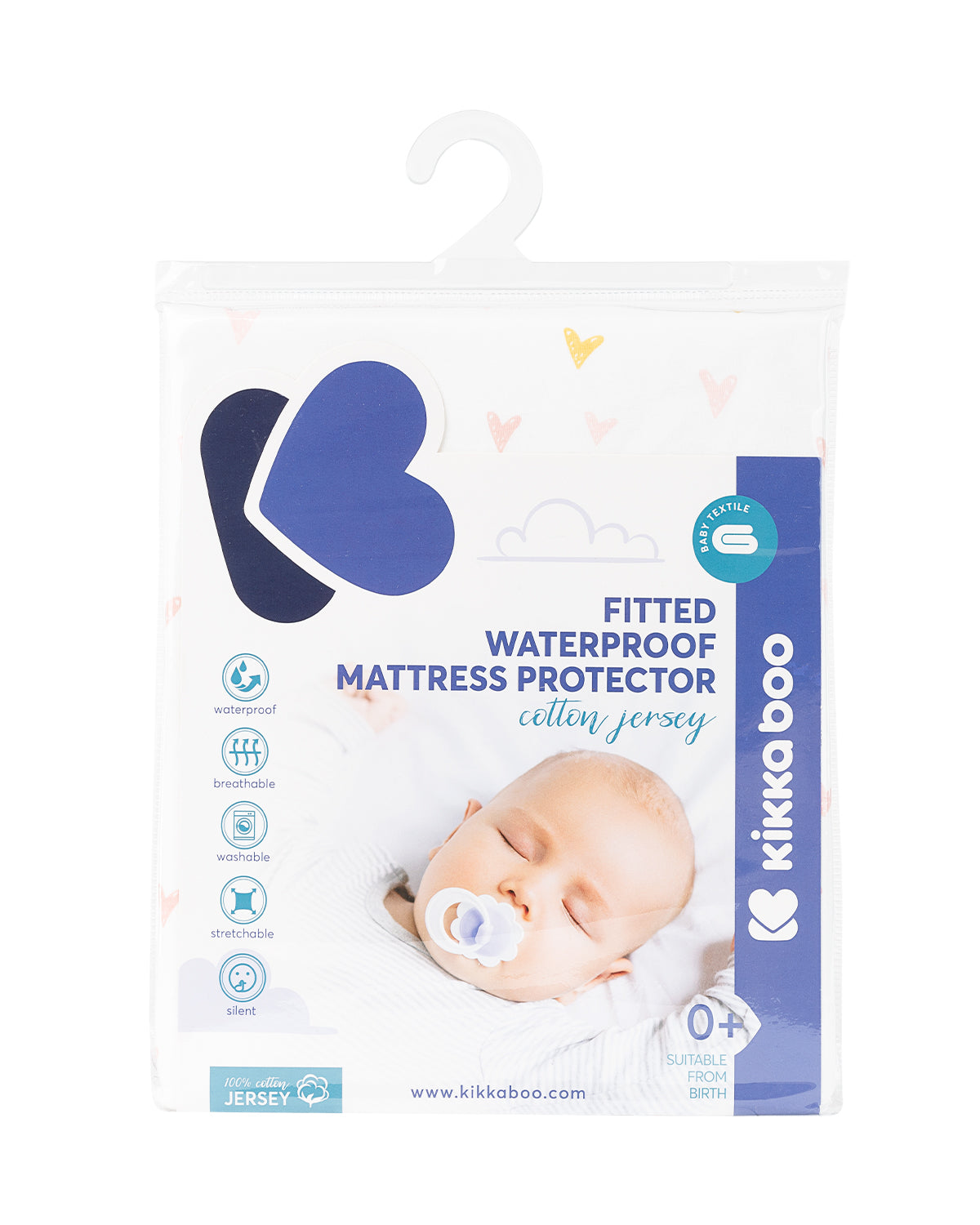 Протектор За Матрак С Борд - Трико 60/120/15 См Hearts - Протектор За Матрак - Kikkaboo - BebeMama