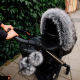 Кожен Аксесоар За Количка С Помпон Сив Galix