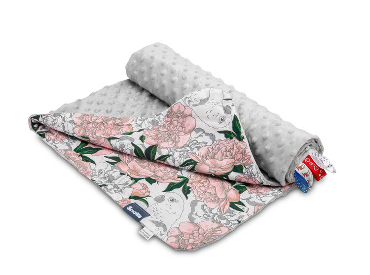 Одеяло Minky – Сиво На Цветя 75Х100 --- BebeMama