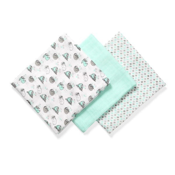 Scutece din bambus Babyono, culoare mentă, 70x70