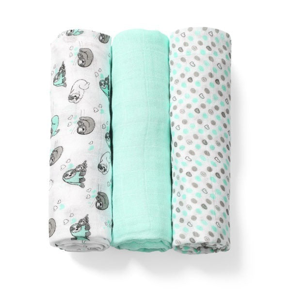 Scutece din bambus Babyono, culoare mentă, 70x70