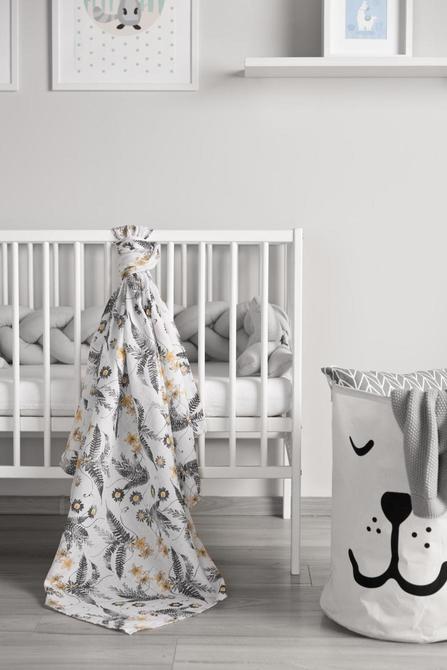 Муселинова Пелена За Повиване 120X120 – Папрати --- BebeMama