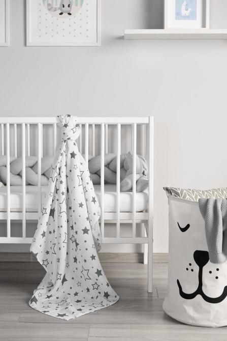 Муселинова Пелена За Повиване 120X120 – Звезди --- BebeMama