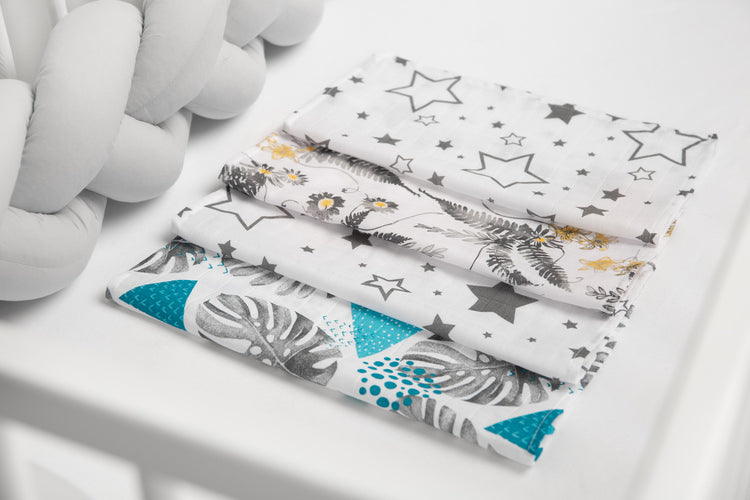 Пелена Spit Up 4 Броя – Синя 35X35 --- BebeMama