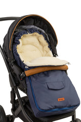 Чувалче За Детска Количка – Тъмносиня Вълна (95X40) --- BebeMama