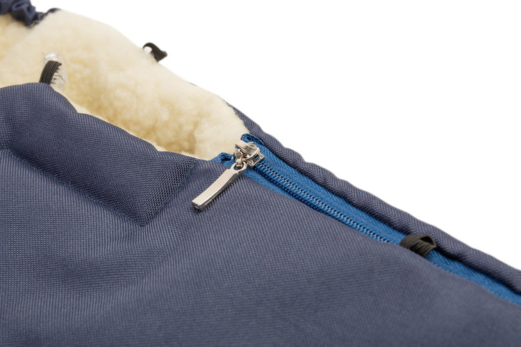 Чувалче За Детска Количка – Тъмносиня Вълна (95X40) --- BebeMama