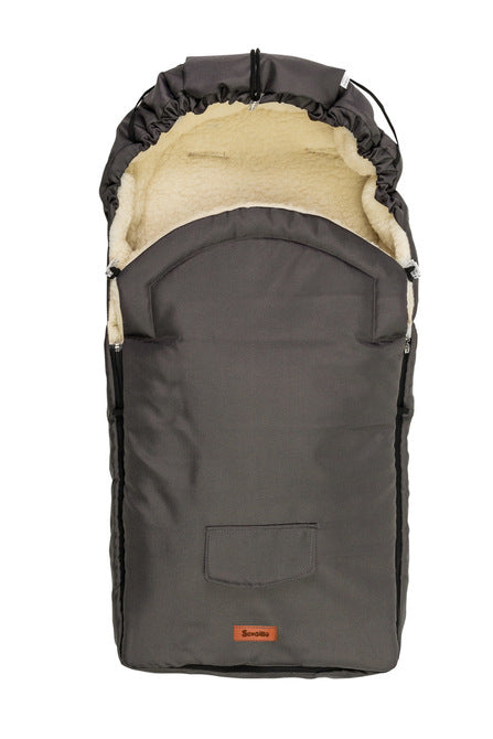 Чувалче За Детска Количка – Графитена Вълна (95X40) --- BebeMama