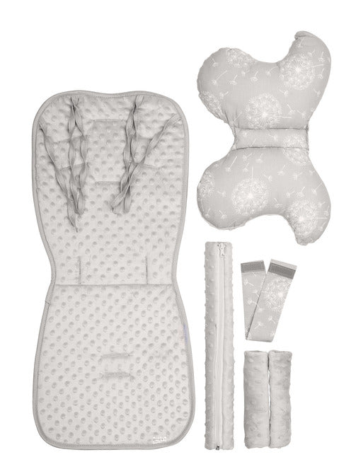 Подложка За Количка Minky Deluxe Глухарчета - Сива --- BebeMama