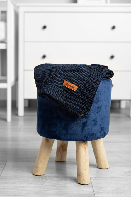 Плетено Одеяло – Тъмносиньо 100X80 --- BebeMama