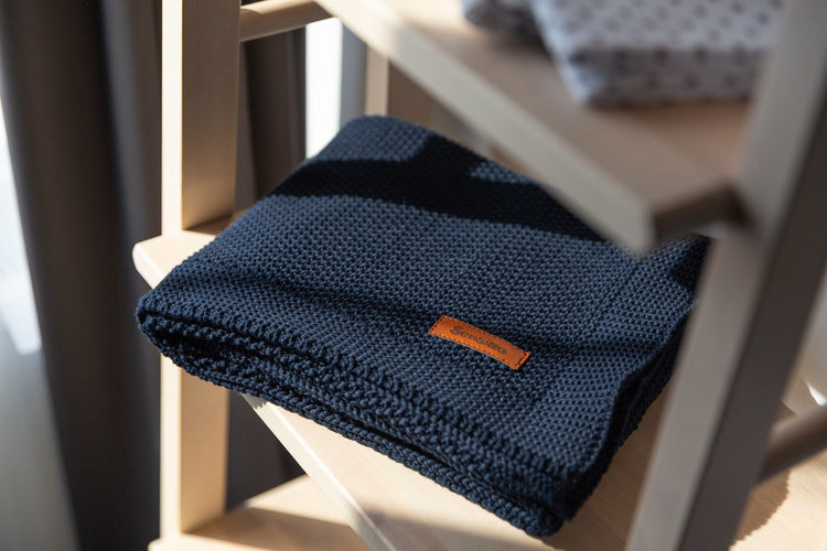 Плетено Одеяло – Тъмносиньо 100X80 --- BebeMama