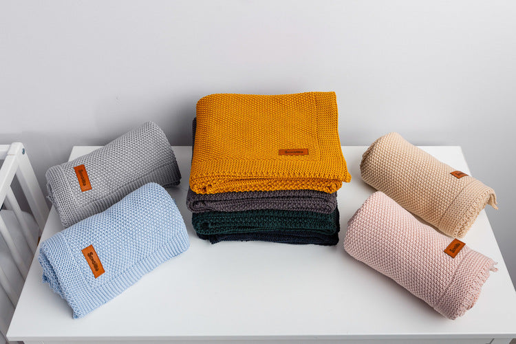 Плетено Одеяло – Синьо 100X80 --- BebeMama