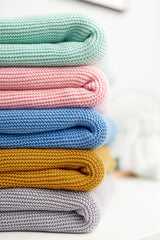 Pătură din bambus și bumbac, muștar, 100x80