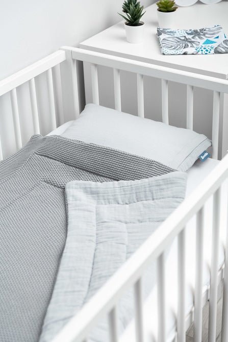 Set de muselină pentru pătuț sau cărucior gri