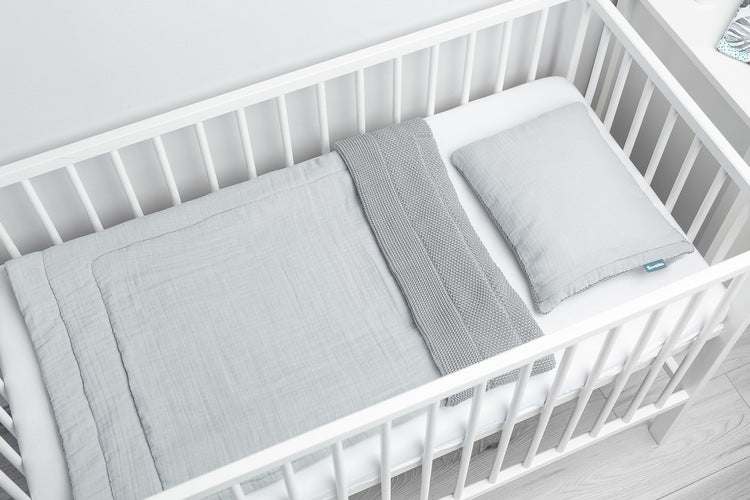 Set de muselină pentru pătuț sau cărucior gri