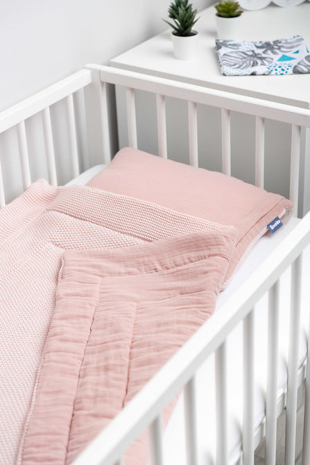 Set de muselină pentru pat sau cărucior roz