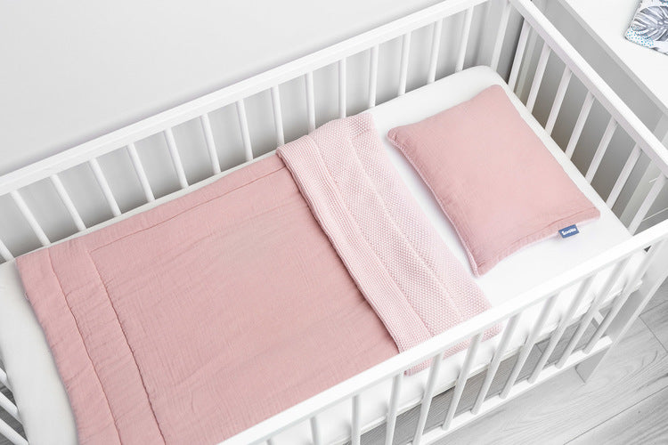 Set de muselină pentru pat sau cărucior roz
