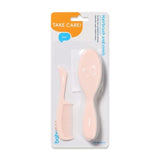 Perie și pieptene pentru păr natural moale, roz, Babyono
