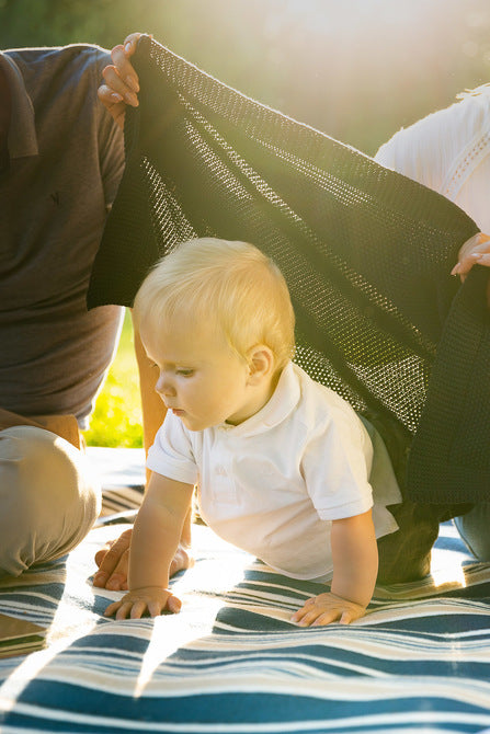 Плетено Одеяло – Синьо 100X80 --- BebeMama