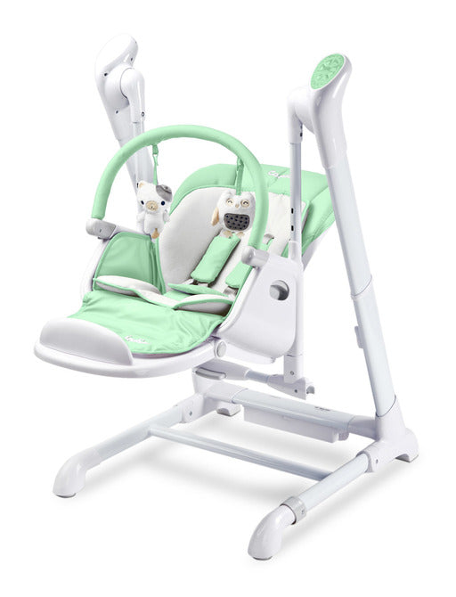 Scaun înalt și balansoar electric 2 în 1 Indigo Mint Caretero