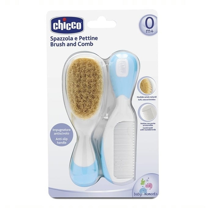 Perie + Pieptene Păr Natural Albastru